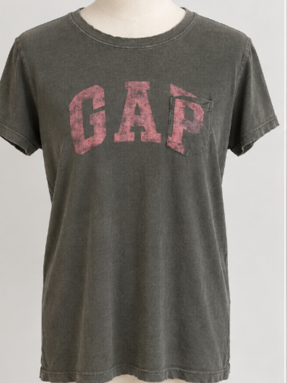 GAP Logo Pocket Tee Graphic Short Sleeve Tee Gray Large